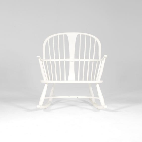 image of White spindle back rocking chair