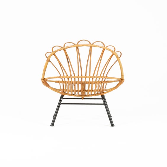 image of Danish scallop back cane chair