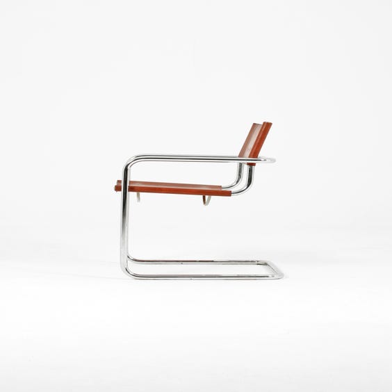 image of Tobacco leather cantilever chair