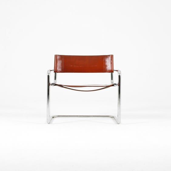 image of Tobacco leather cantilever chair