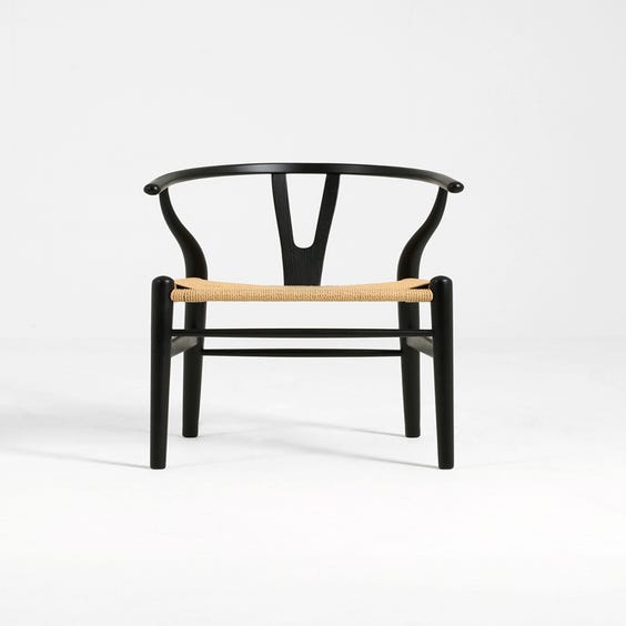 image of Wishbone style ebonised oak chair