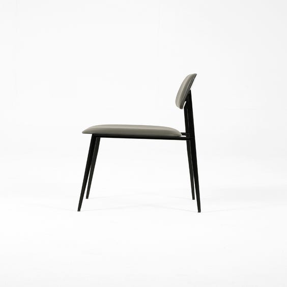 image of Modern grey leather dining chair