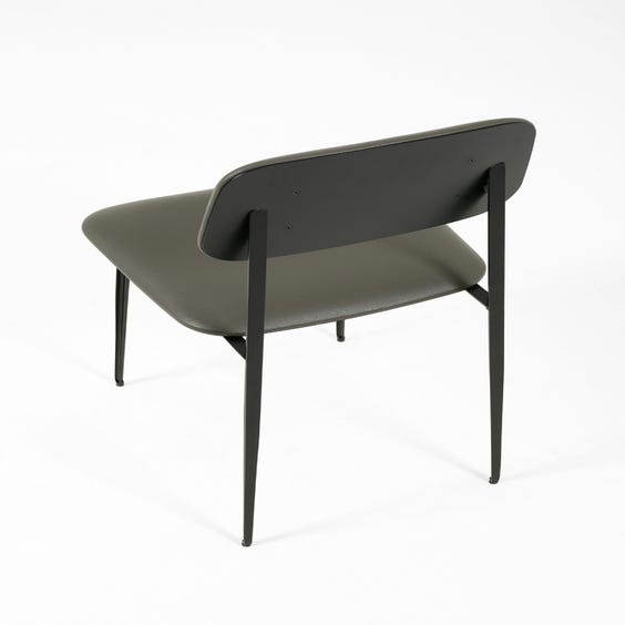 image of Modern grey leather dining chair