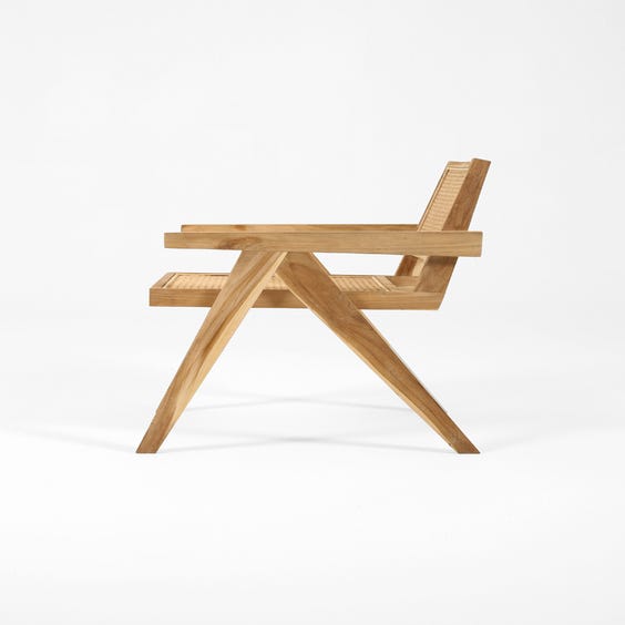 image of Raw and natural teak occasional chair