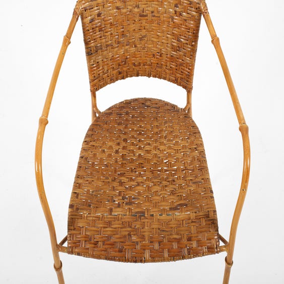 image of Vintage French wicker dining chair