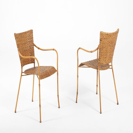 image of Vintage French wicker dining chair