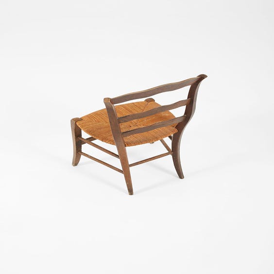 image of Vintage wooden scallop ladderback dining chair