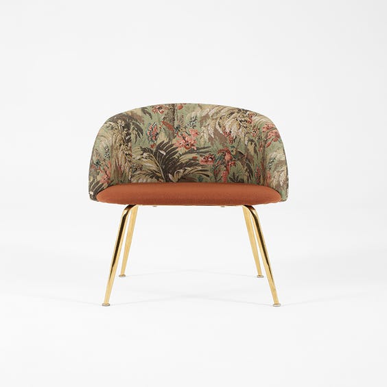 image of Floral and butterfly vanity tub chair