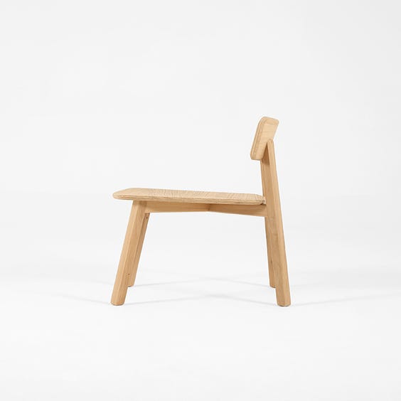 image of Modern soft edge pale oak dining chair