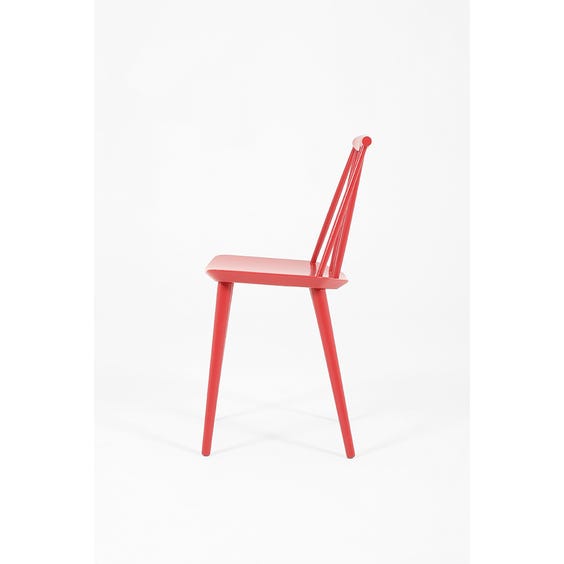 image of Danish dusky red ellipse shape chair
