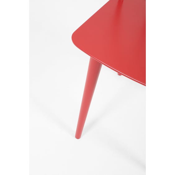 image of Danish dusky red ellipse shape chair