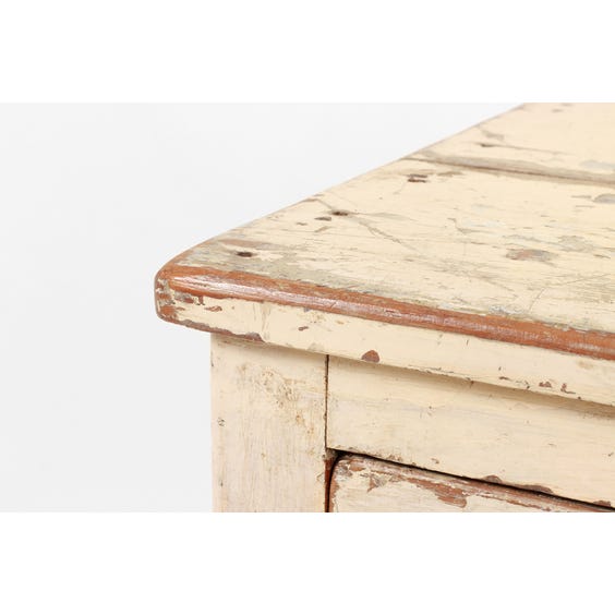 image of Off white distressed painted desk
