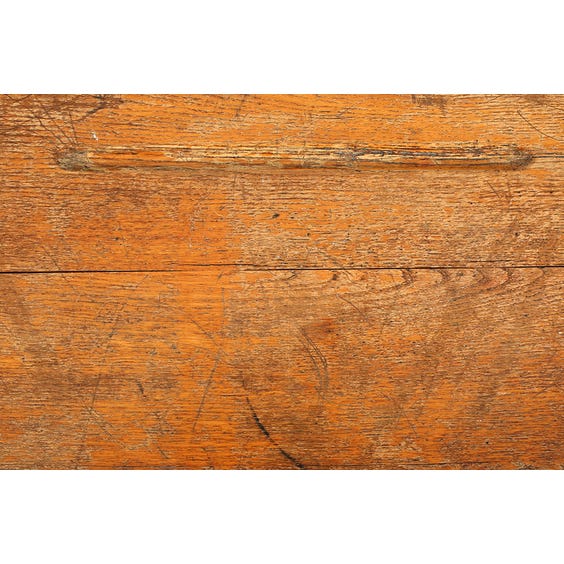 image of Distressed oak top school desk