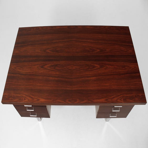 image of Large midcentury dark rosewood desk
