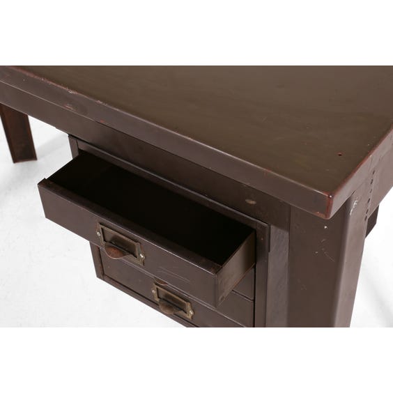 image of Small industrial metal desk