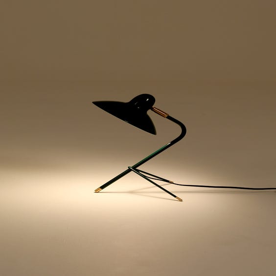 image of Green metal tripod desk lamp
