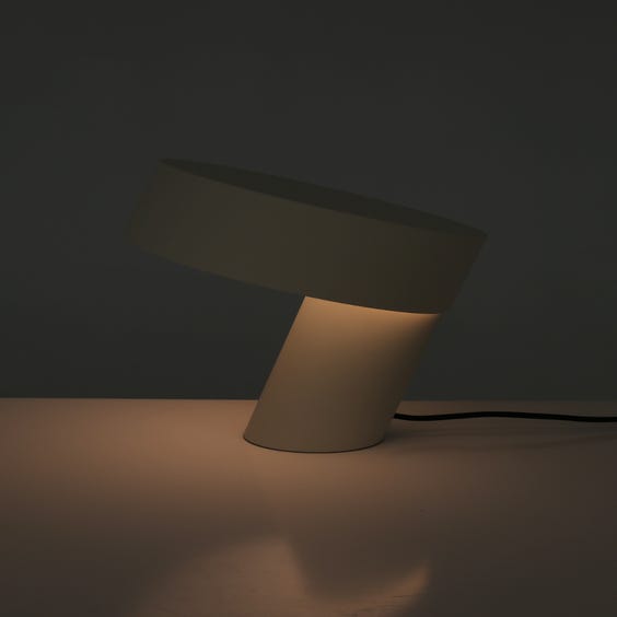 image of Minimalist off white slanted desk lamp