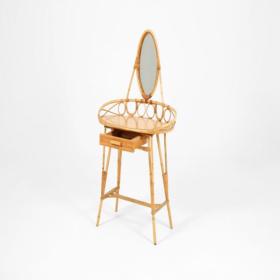image of Rattan ellipse shaped dressing table