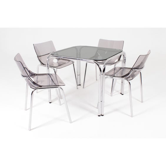 image of 1970s chrome square dining table
