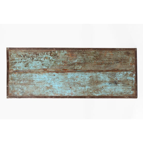 image of Reclaimed distressed turquoise table