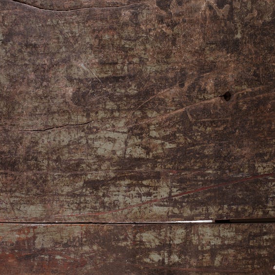 image of Reclaimed darkwood and green table