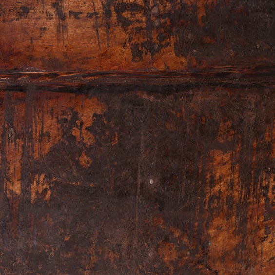 image of Reclaimed waxed dark wooden table