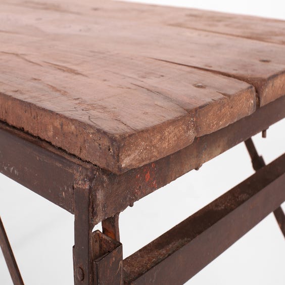 image of Reclaimed aged wooden plank table