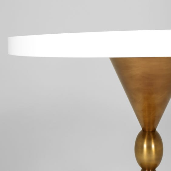 image of Circular white lacquer dining table