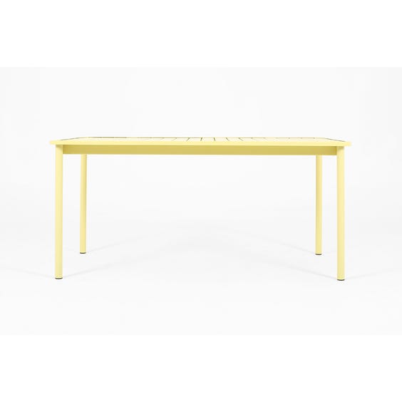 image of Modern dusky yellow metal garden dining table