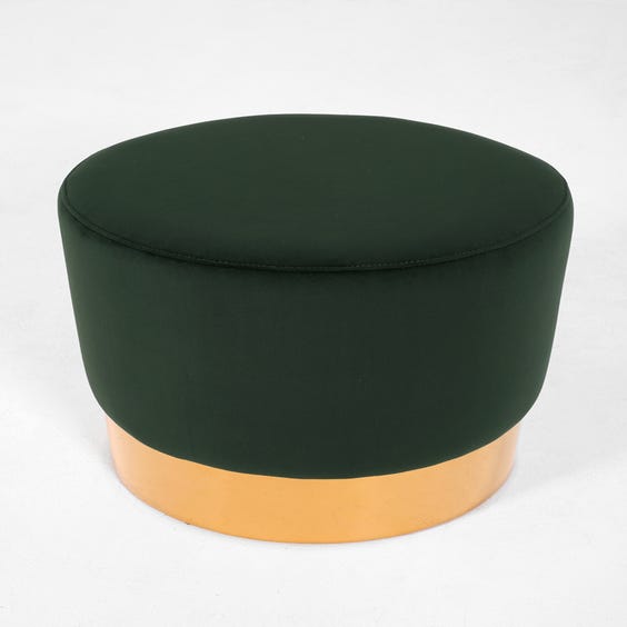 image of Emerald green velvet footstool