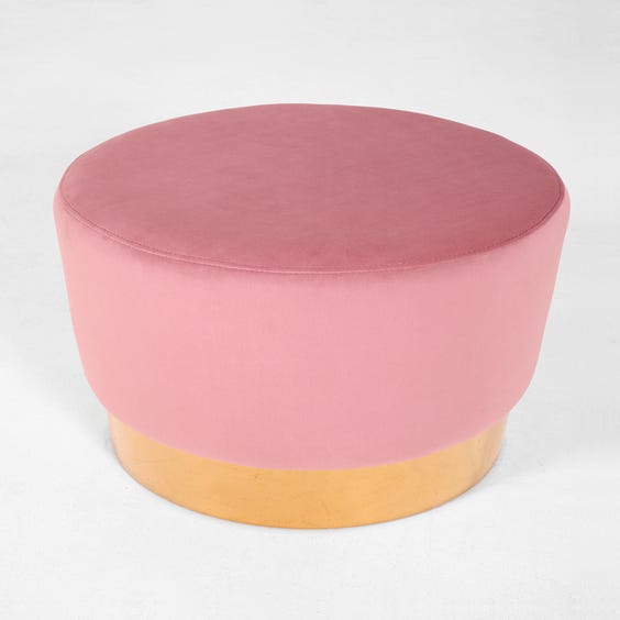 image of Blush pink velvet footstool