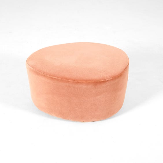 image of Triangular shaped pink velvet footstool