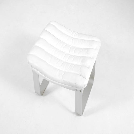image of White leather footstool