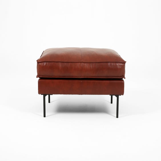 image of Burgundy red leather ottoman
