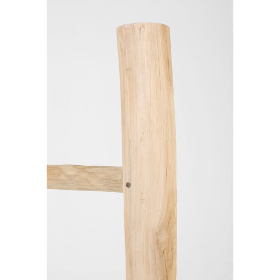 image of Primitive carved bleach wooden ladder