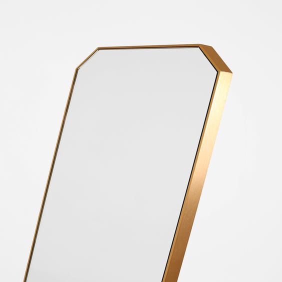 image of Brushed brass rectangular cheval mirror