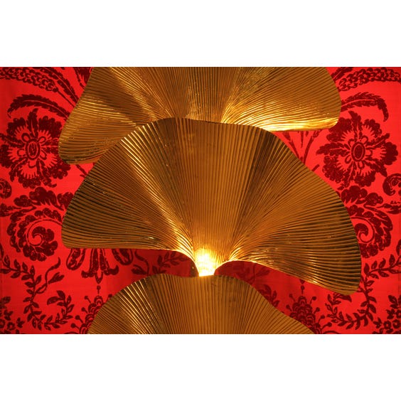 image of Brass three head fan lamp