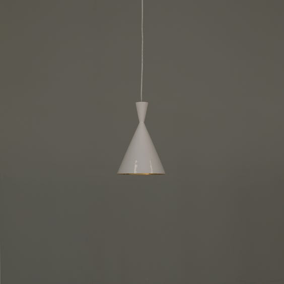 image of Modern gloss white tall cone pendant lamp