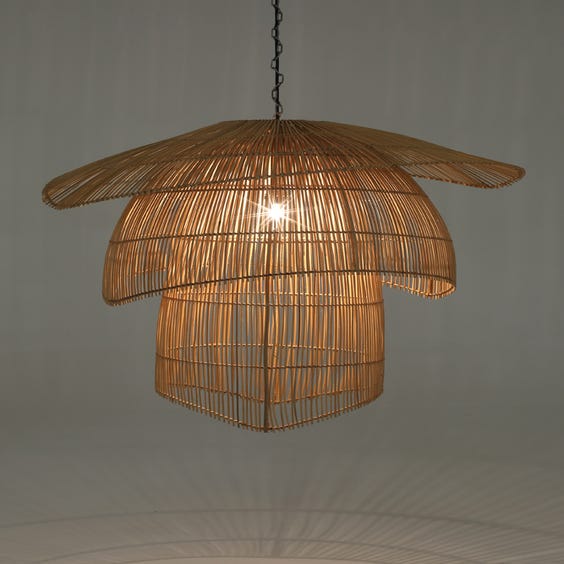 image of Tiered rattan pendant lamp