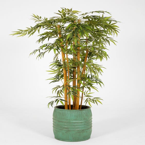 image of Mint green barrel planter