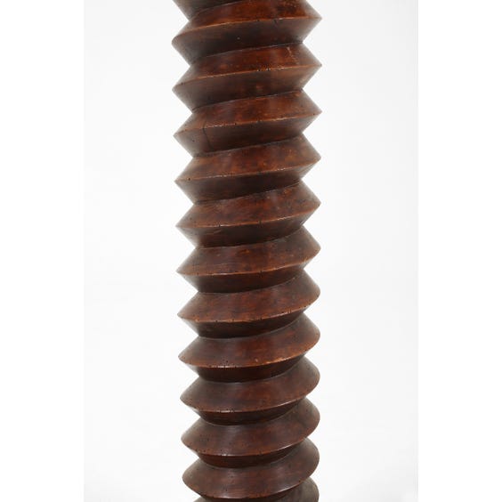 image of 19th century dark oak screw plinth