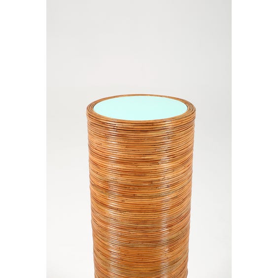 image of Midcentury cylindrical rattan plinth