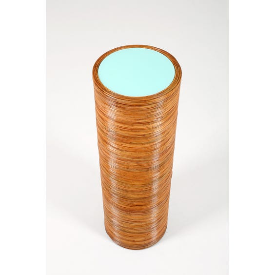 image of Midcentury cylindrical rattan plinth