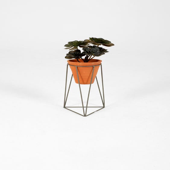 image of Geometric terracotta plant stand