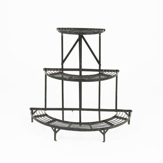 image of Black painted iron plant stand