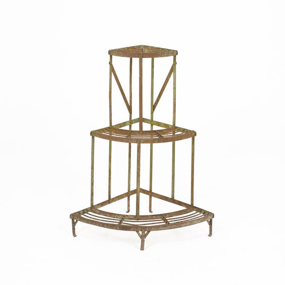 image of Green painted iron plant stand
