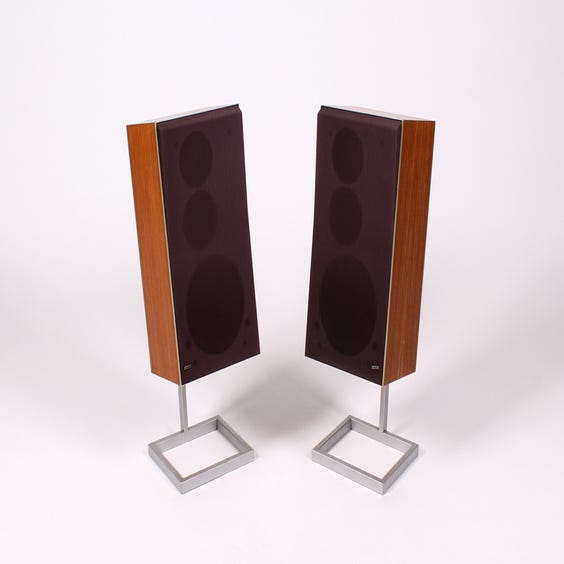image of Vintage 1970s teak speakers