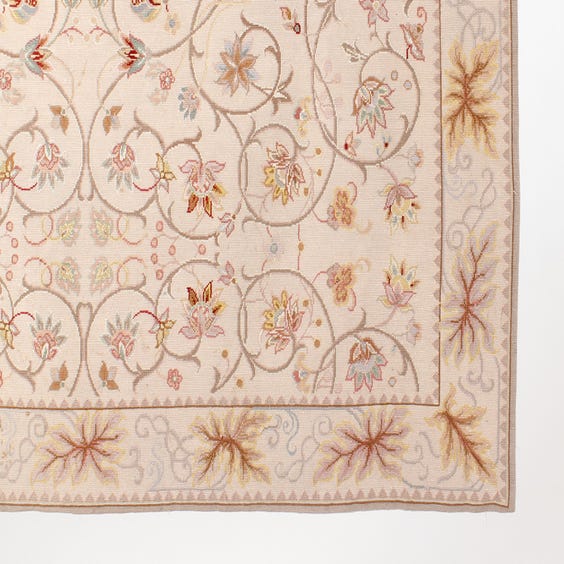 image of Period needlepoint floral cream rug