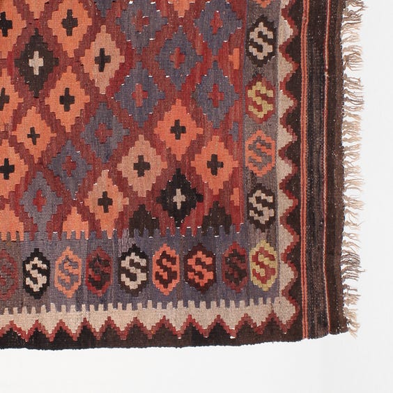 image of Kelim 'S' patterned runner rug