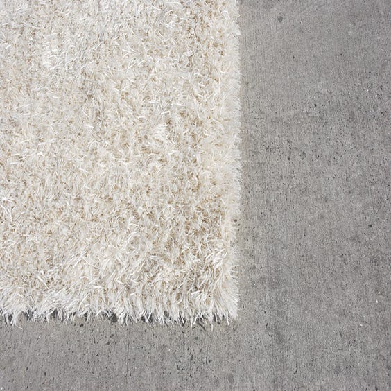 image of Large cream shag pile rug